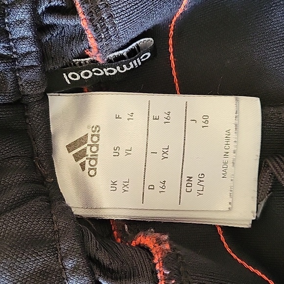 Adidas Climacool Youth Training/ Track pants, YL, Grey/Orange,  GUC - Picture 9 of 11